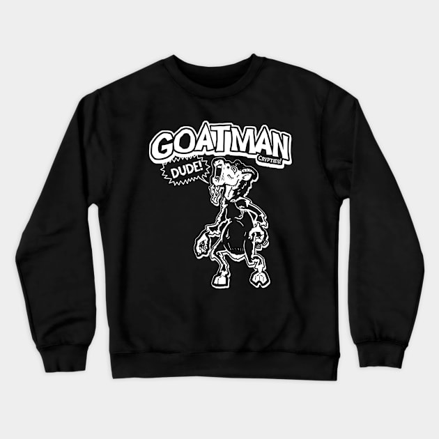 Crypties! Goat Man Crewneck Sweatshirt by crowjandesigns